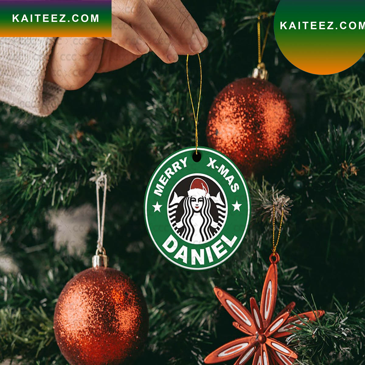 Personalized Merry Xmas Starbucks Christmas Ornament Kaiteez