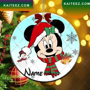 Personalized Mickey Mouse And Minnie Mouse Disney Christmas Ornament