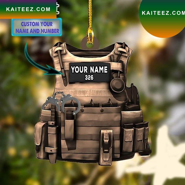 Personalized Police Bulletproof Jacket 2022 Christmas Ornament