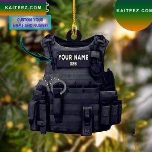 Personalized Police Bulletproof Jacket Christmas Ornament