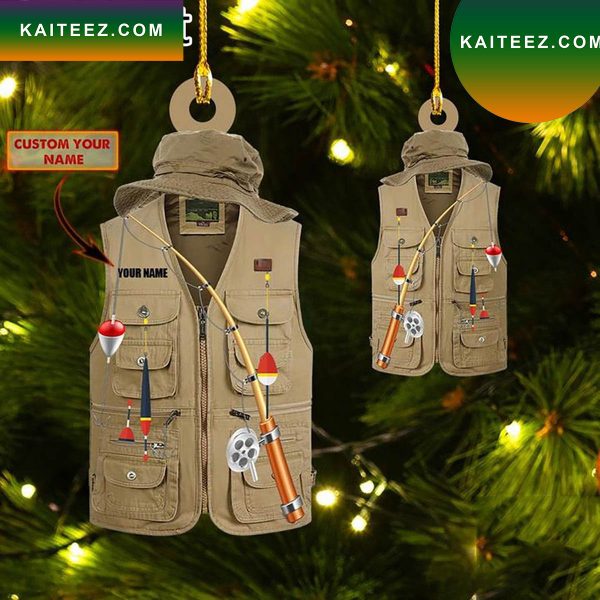 Personalized Waistcoat Fishing 2022 Christmas Ornament