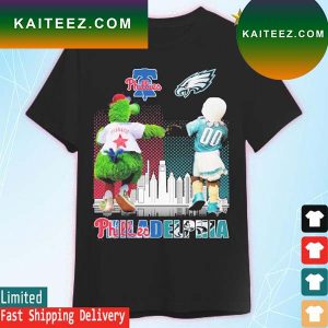 Philadelphia City Sport Team, Philadelphia Phillies And Philadelphia Eagles Mascot T-Shirt