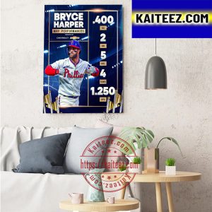 Philadelphia Phillies Bryce Harper MVP Performances Of NLCS MLB Postseason Art Decor Poster Canvas