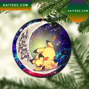 Pikachu Pokemon Sleep Love You To The Moon Galaxy Mica Circle Ornament Perfect Gift For Holiday
