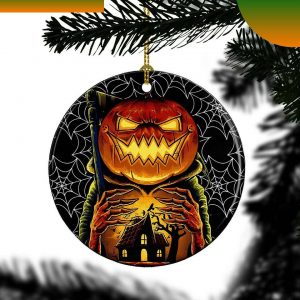 Pumpkin Jack O Lantern Porcelain Halloween Tree Decor Gift Friends Ornament
