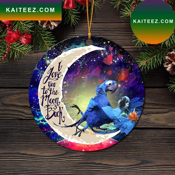 Rio Blu and Jewel Love You To The Moon Galaxy Mica Circle Ornament Perfect Gift For Holiday