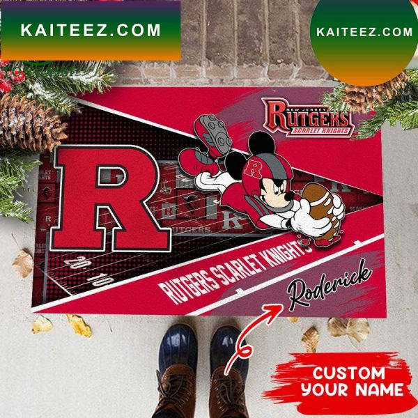 Rutgers Scarlet Knights NCAA3 Custom Name For House of real fans  Doormat