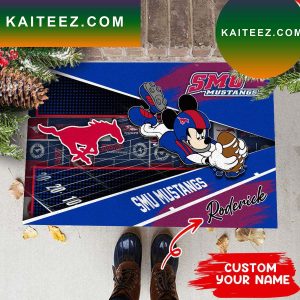 SMU Mustangs NCAA3 Custom Name For House of real fans Doormat