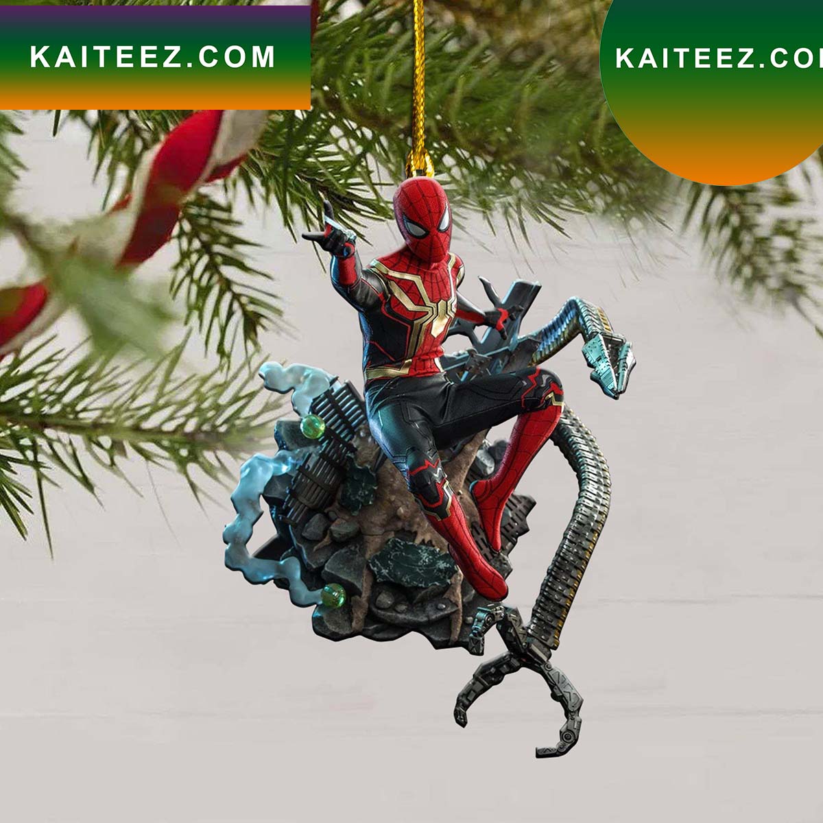 SPECIAL Spiderman fighting CHRISTMAS TREE ORNAMENT - Kaiteez