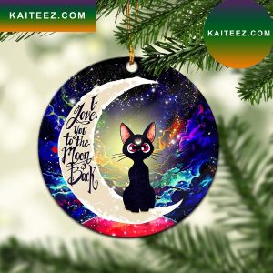 Sailor Moon Cat Love You To The Moon Galaxy Mica Circle Ornament Perfect Gift For Holiday