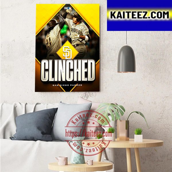 San Diego Padres Clinched NL Wild Card Spot Art Decor Poster Canvas