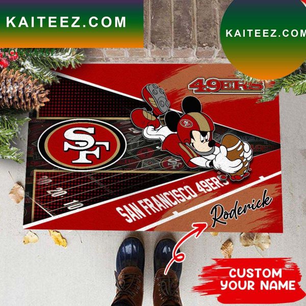 San Francisco 49ers NFL Custom Name House of fans Doormat