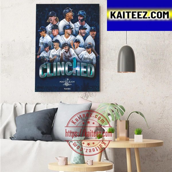 Seattle Mariners Clinched MLB Postseason 2022 Art Decor Poster Canvas