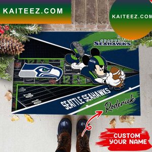 Seattle Seahawks NFL Custom Name House of fans Doormat