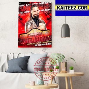 Seth Rollins is New US Champion WWE Raw And New Art Decor Poster Canvas