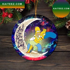 Simpsons Family Love You To The Moon Galaxy Mica Circle Ornament Perfect Gift For Holiday