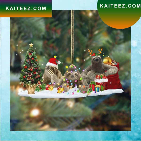 Sloth Family Of 3 Ornament Unique Christmas Ornaments Gifts For Sloth Lovers Christmas Ornament