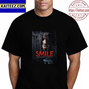 Smile Poster Movie Once You See It Its Too Late Vintage T-Shirt
