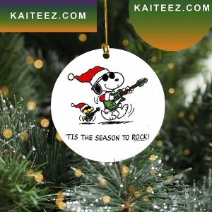 Snoopy And Woodstock Guitarist Christmas The Season To Rock  Christmas Snoopy Decor