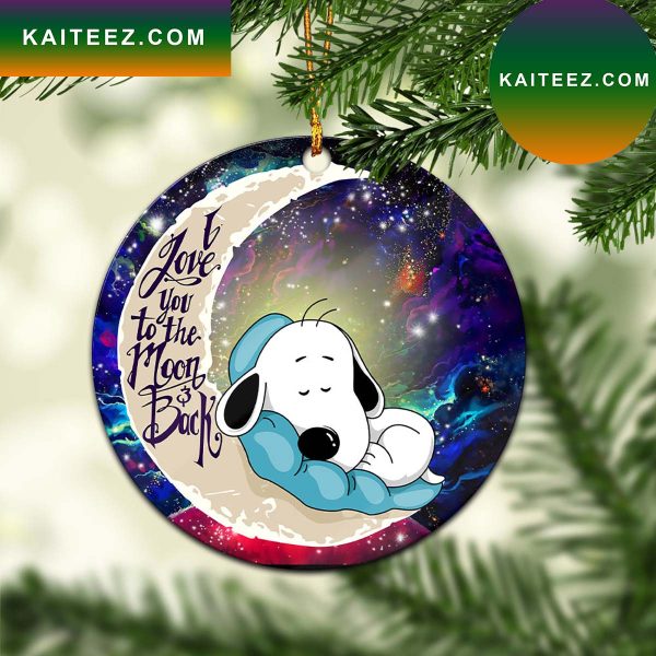 Snoopy Dog Sleep Love You To The Moon Galaxy Mica Circle Ornament Perfect Gift For Holiday