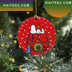 Snoopy Merry Christmas Red Background Christmas Snoopy Decor