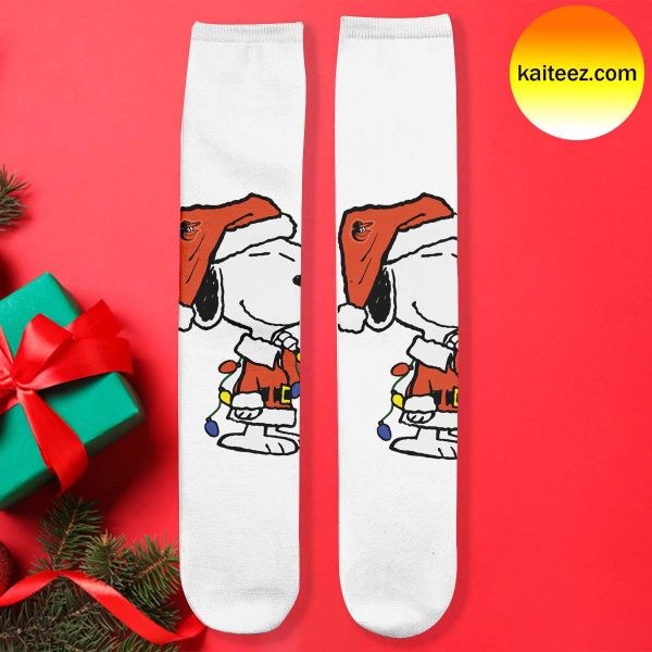 Snoopy x MLB Baltimore Orioles Christmas Socks