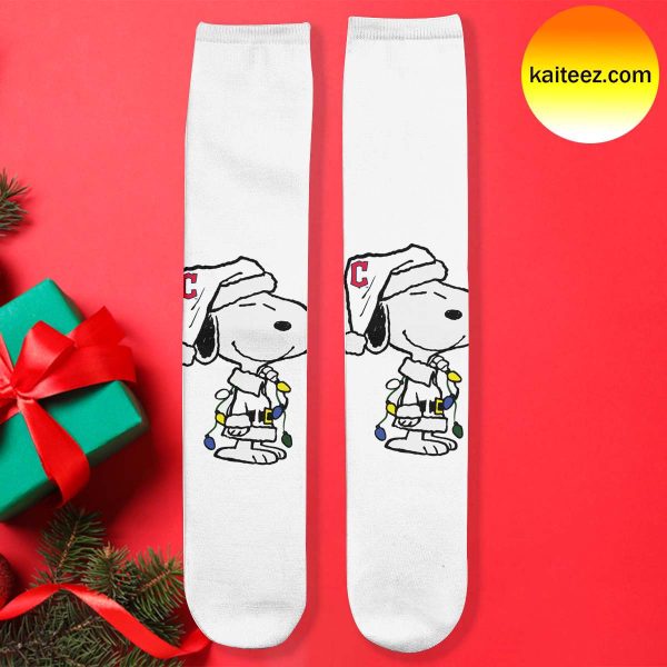 Snoopy x MLB Cleveland Guardians Christmas Socks