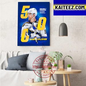 St Louis Blues Colton Parayko Congrats On 500 Games Played NHL Art Decor Poster Canvas