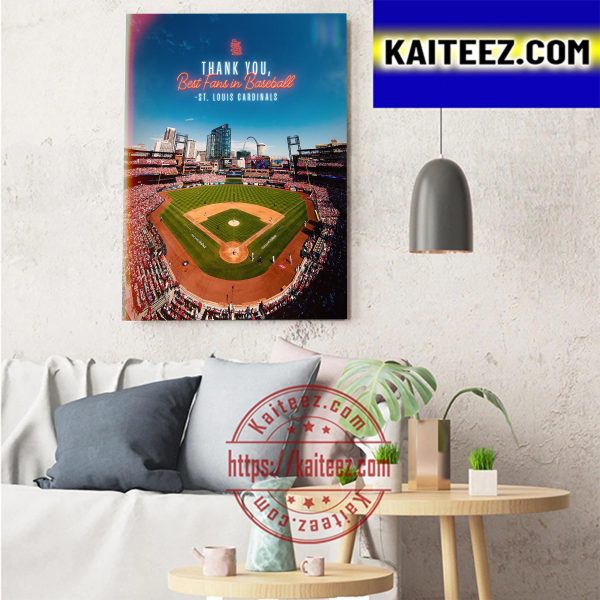 St Louis Cardinals Thank You Best Fans In Baseball MLB Art Decor Poster Canvas
