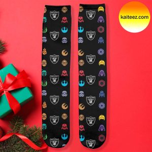 StarWars x NFL Las Vegas Raiders Pattern Christmas Socks