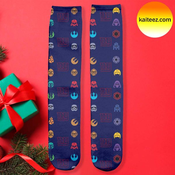 StarWars x NFL New York Giants Pattern Christmas Socks