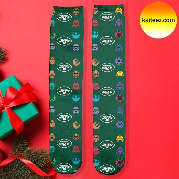 StarWars x NFL New York Jets Pattern Christmas Socks