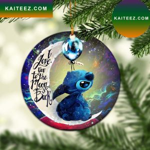 Stitch Love You To The Moon Galaxy Mica Circle Ornament Perfect Gift For Holiday