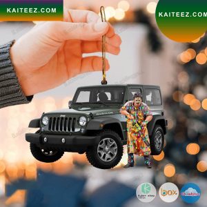 The Chainsaw Rubicon Jeep Led Lights Christmas Ornament