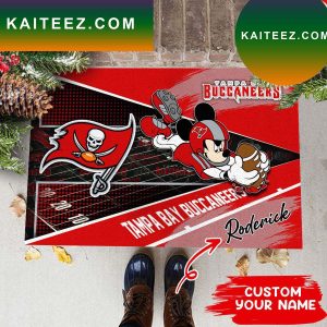 Tampa Bay Buccaneers NFL Custom Name House of fans Doormat