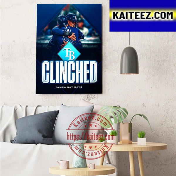 Tampa Bay Rays Clinched MLB Postseason 2022 Art Decor Poster Canvas