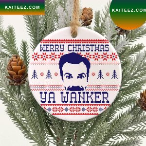 Ted Lasso Merry Christmas Ya Wanker Gift For Fan Christmas Ornament