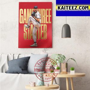 The Atlanta Braves Spencer Strider Game 3 Starter Art Decor Poster Canvas