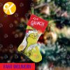 Grinch Stole The Christmas Tree In Red Background Christmas Stocking