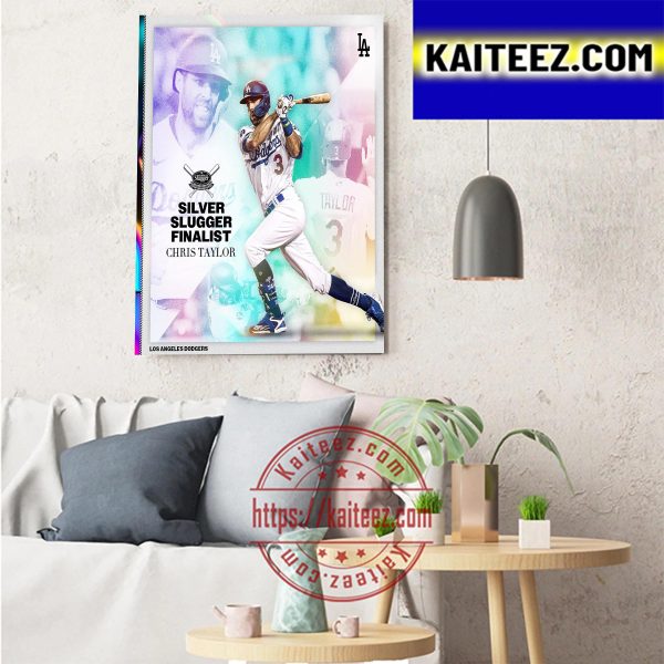 The Los Angeles Dodgers Chris Taylor Silver Slugger Award Finalists Art Decor Poster Canvas