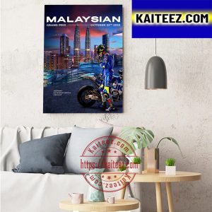 The Team Suzuki Ecstar Joan Mir Is On Malaysian GP Of Moto GP Art Decor Poster Canvas