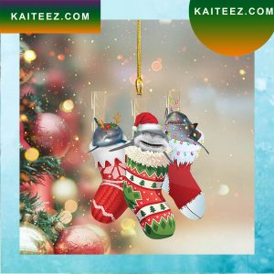Three Sharks In Sock Animal Shark Hanging Tree Decor Christmas Ornament
