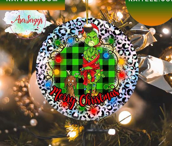 Tied Grinch And Max Dog Christmas Grinch Decorations Outdoor Ornament