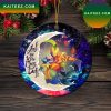 Toothless With Fish Love You To The Moon Galaxy Mica Circle Ornament Perfect Gift For Holiday