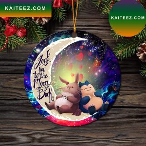 Totoro Ghibli Snorlax Pokemon Love You To The Moon Galaxy Mica Circle Ornament Perfect Gift For Holiday