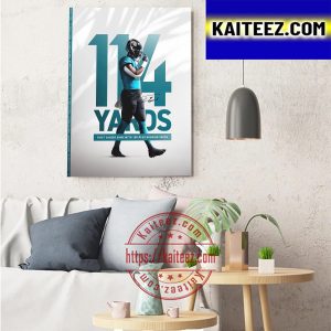 Travis Etienne Jr 114 Yards First Career Game With Jacksonville Jaguars Art Decor Poster Canvas