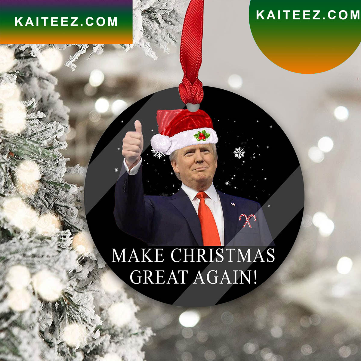 Trump 2024 Christmas Ornament Kaiteez
