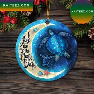 Turtle Love You To The Moon Mica Circle Ornament Perfect Gift For Holiday