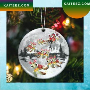 Turtle Sleigh Of Santa Christmas Tree Topper Gifts For Turtle Lovers Christmas Ornament