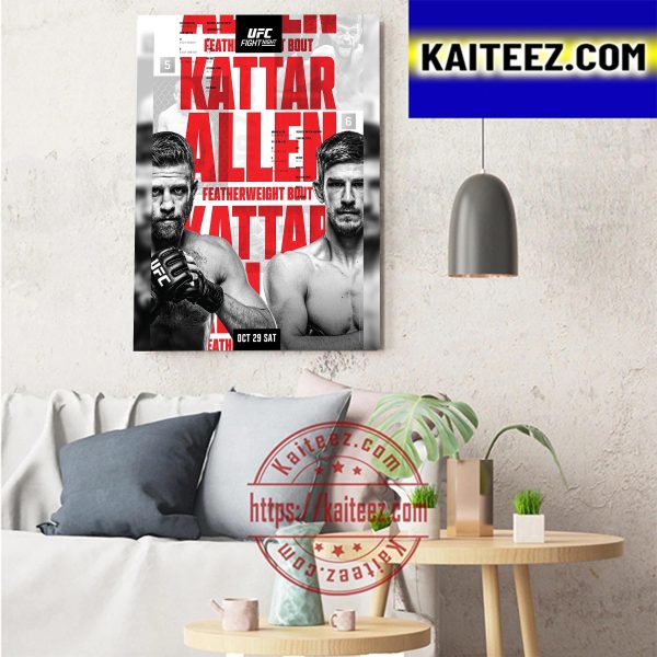 UFC Calvin Kattar Vs Arnold Billy Allen For Featherweight Bout Art Decor Poster Canvas